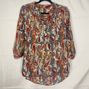 Live 4 Truth Paisley Print Tunic Blouse Multicolor Women’s Size L Preowned